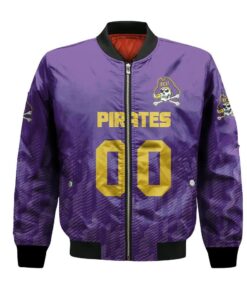 East Carolina Pirates Bomber Jacket 3D Printed Team Logo Custom Text And Number - livanniespoon Store