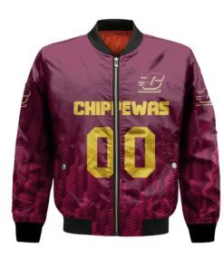 Central Michigan Chippewas Bomber Jacket 3D Printed Team Logo Custom Text And Number - livanniespoon Store