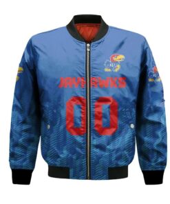 Kansas Jayhawks Bomber Jacket 3D Printed Team Logo Custom Text And Number - livanniespoon Store