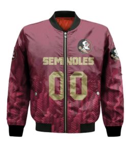 Florida State Seminoles Bomber Jacket 3D Printed Team Logo Custom Text And Number - livanniespoon Store