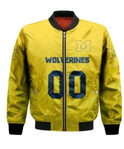 Michigan Wolverines Bomber Jacket 3D Printed Team Logo Custom Text And Number - livanniespoon Store
