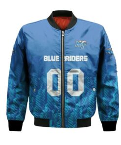 Middle Tennessee Blue Raiders Bomber Jacket 3D Printed Team Logo Custom Text And Number - livanniespoon Store