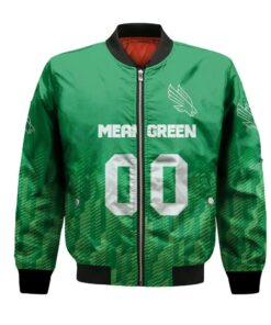 North Texas Mean Green Bomber Jacket 3D Printed Team Logo Custom Text And Number - livanniespoon Store
