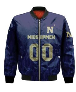 Navy Midshipmen Bomber Jacket 3D Printed Team Logo Custom Text And Number - livanniespoon Store
