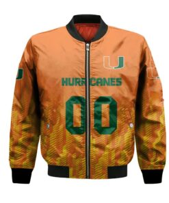 Miami Hurricanes Bomber Jacket 3D Printed Team Logo Custom Text And Number - livanniespoon Store