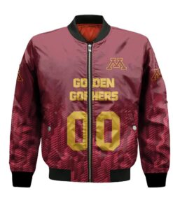 Minnesota Golden Gophers Bomber Jacket 3D Printed Team Logo Custom Text And Number - livanniespoon Store