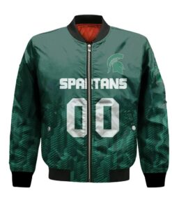 Michigan State Spartans Bomber Jacket 3D Printed Team Logo Custom Text And Number - livanniespoon Store