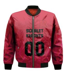 Rutgers Scarlet Knights Bomber Jacket 3D Printed Team Logo Custom Text And Number - livanniespoon Store