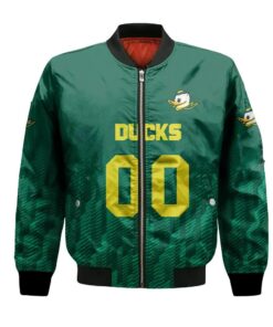 Oregon Ducks Bomber Jacket 3D Printed Team Logo Custom Text And Number - livanniespoon Store
