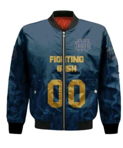 Notre Dame Fighting Irish Bomber Jacket 3D Printed Team Logo Custom Text And Number - livanniespoon Store