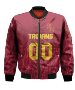 Usc Trojans Bomber Jacket 3D Printed Team Logo Custom Text And Number - livanniespoon Store