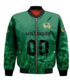 Utah Valley Wolverines Bomber Jacket 3D Printed Team Logo Custom Text And Number - livanniespoon Store