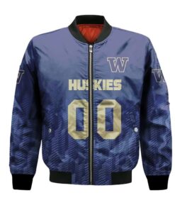 Washington Huskies Bomber Jacket 3D Printed Team Logo Custom Text And Number - livanniespoon Store