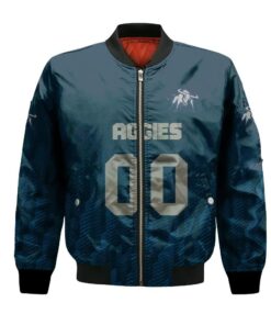Utah State Aggies Bomber Jacket 3D Printed Team Logo Custom Text And Number - livanniespoon Store
