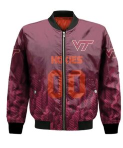 Virginia Tech Hokies Bomber Jacket 3D Printed Team Logo Custom Text And Number - livanniespoon Store