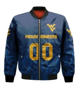 West Virginia Mountaineers Bomber Jacket 3D Printed Team Logo Custom Text And Number - livanniespoon Store