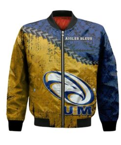 Moncton Aigles Bleus Bomber Jacket 3D Printed Grunge Polynesian Tattoo - livanniespoon Store