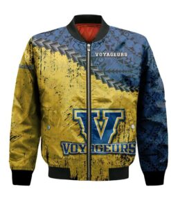 Laurentian Voyageurs Bomber Jacket 3D Printed Grunge Polynesian Tattoo - livanniespoon Store