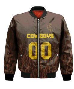 Wyoming Cowboys Bomber Jacket 3D Printed Team Logo Custom Text And Number - livanniespoon Store