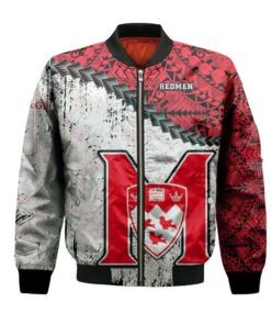 Mcgill Redmen Bomber Jacket 3D Printed Grunge Polynesian Tattoo - livanniespoon Store