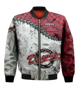Okotoks Dawgs Bomber Jacket 3D Printed Grunge Polynesian Tattoo - livanniespoon Store