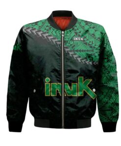Uqac Inuk Bomber Jacket 3D Printed Grunge Polynesian Tattoo - livanniespoon Store