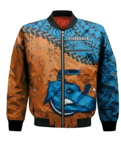 Ontario Tech Ridgebacks Bomber Jacket 3D Printed Grunge Polynesian Tattoo - livanniespoon Store