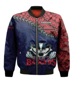 Brock Badgers Bomber Jacket 3D Printed Grunge Polynesian Tattoo - livanniespoon Store