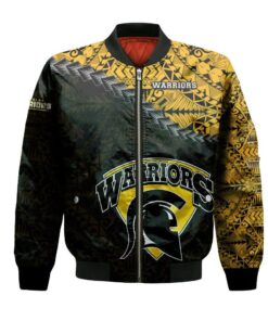 Waterloo Warriors Bomber Jacket 3D Printed Grunge Polynesian Tattoo - livanniespoon Store
