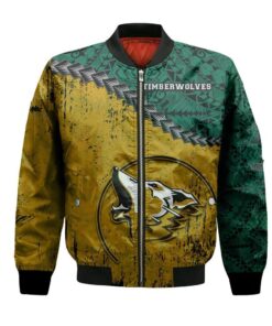 Unbc Timberwolves Bomber Jacket 3D Printed Grunge Polynesian Tattoo - livanniespoon Store