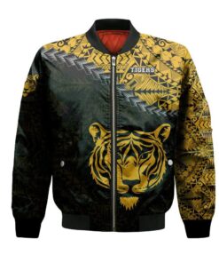 Dalhousie Tigers Bomber Jacket 3D Printed Grunge Polynesian Tattoo - livanniespoon Store