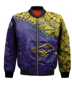 Laurier Golden Hawks Bomber Jacket 3D Printed Grunge Polynesian Tattoo - livanniespoon Store
