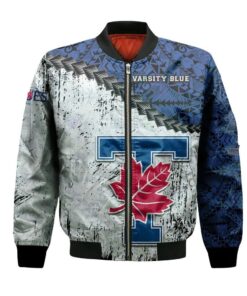 Toronto Varsity Blues Bomber Jacket 3D Printed Grunge Polynesian Tattoo - livanniespoon Store