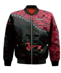 Guelph Gryphons Bomber Jacket 3D Printed Grunge Polynesian Tattoo - livanniespoon Store