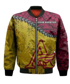 Mount Allison Mounties Bomber Jacket 3D Printed Grunge Polynesian Tattoo - livanniespoon Store
