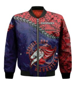 Medicine Hat Mavericks Bomber Jacket 3D Printed Grunge Polynesian Tattoo - livanniespoon Store