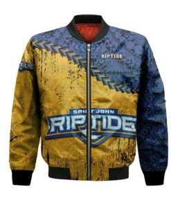 Saint John Riptide Bomber Jacket 3D Printed Grunge Polynesian Tattoo - livanniespoon Store