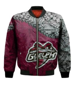 Guelph Storm Bomber Jacket 3D Printed Grunge Polynesian Tattoo - livanniespoon Store