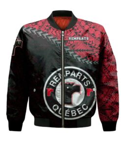 Qu?Bec Remparts Bomber Jacket 3D Printed Grunge Polynesian Tattoo - livanniespoon Store