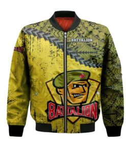 North Bay Battalion Bomber Jacket 3D Printed Grunge Polynesian Tattoo - livanniespoon Store