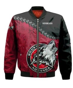 Rouyn-Noranda Huskies Bomber Jacket 3D Printed Grunge Polynesian Tattoo - livanniespoon Store