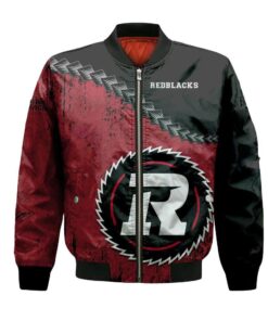 Ottawa Redblacks Bomber Jacket 3D Printed Grunge Polynesian Tattoo - livanniespoon Store