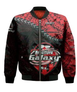 Brantford Galaxy Bomber Jacket 3D Printed Grunge Polynesian Tattoo - livanniespoon Store