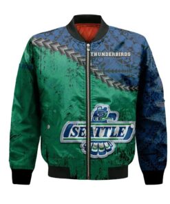 Seattle Thunderbirds Bomber Jacket 3D Printed Grunge Polynesian Tattoo - livanniespoon Store
