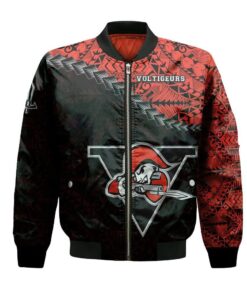 Drummondville Voltigeurs Bomber Jacket 3D Printed Grunge Polynesian Tattoo - livanniespoon Store