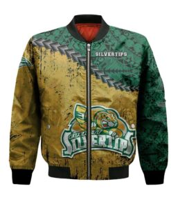 Everett Silvertips Bomber Jacket 3D Printed Grunge Polynesian Tattoo - livanniespoon Store