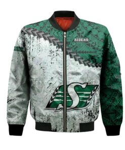 Saskatchewan Roughriders Bomber Jacket 3D Printed Grunge Polynesian Tattoo - livanniespoon Store