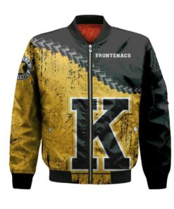 Kingston Frontenacs Bomber Jacket 3D Printed Grunge Polynesian Tattoo - livanniespoon Store
