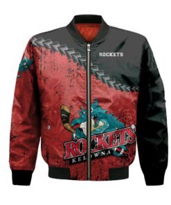 Kelowna Rockets Bomber Jacket 3D Printed Grunge Polynesian Tattoo - livanniespoon Store