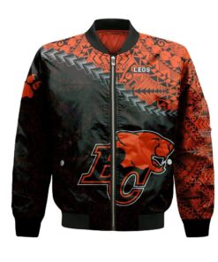 Bc Lions Bomber Jacket 3D Printed Grunge Polynesian Tattoo - livanniespoon Store